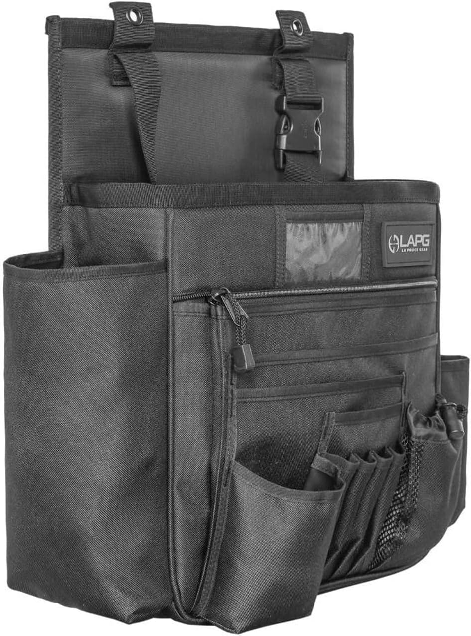 LA Police Gear Patrol Car/Truck Seat Gear Organizer Bag, Durable Tactical Portable Front Seat Squad Car Duty Gear Organizer