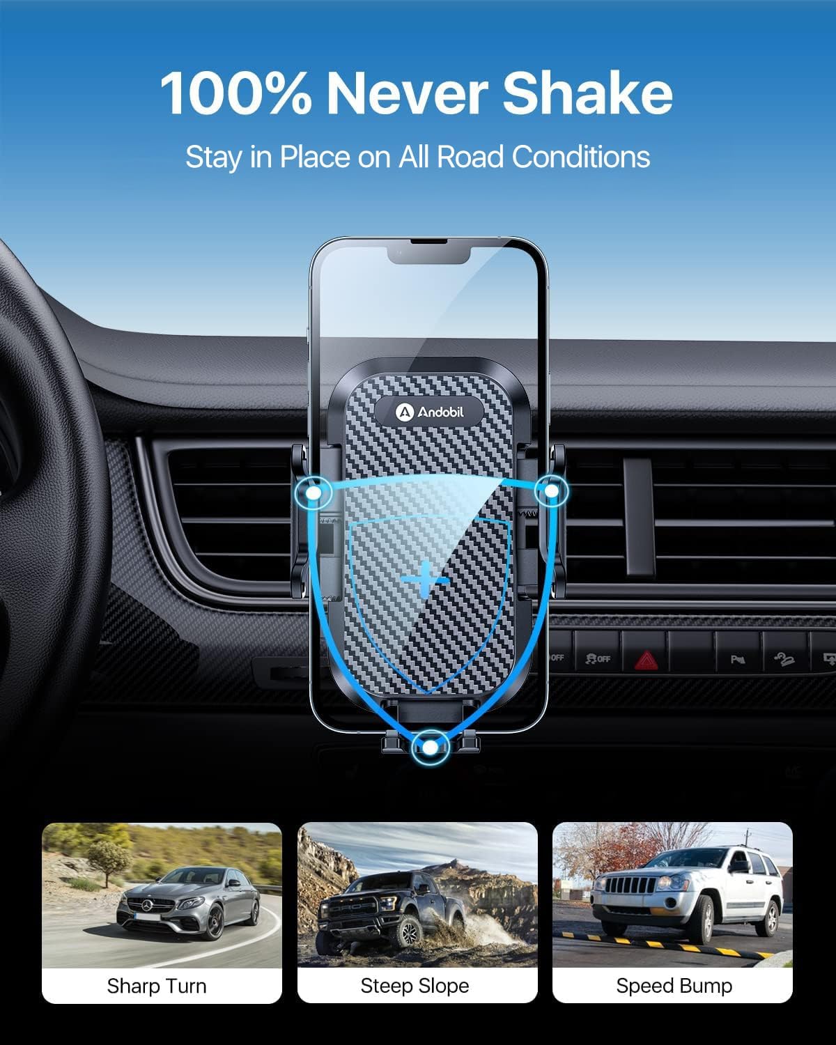 andobil Upgrade Phone Holders for Your Car Vent Sturdiest Car Phone Holder