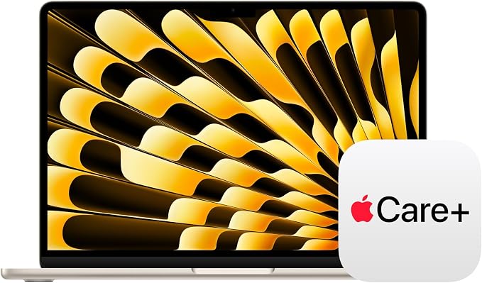 Apple 2026 MacBook Air 13-inch Laptop with M5 chip: Built for AI, 13.6-inch Display, 24GB Unified Memory, 1TB SSD, 12MP Center Stage Camera, Touch ID, Wi-Fi 7; Starlight with AppleCare+ (3 years)