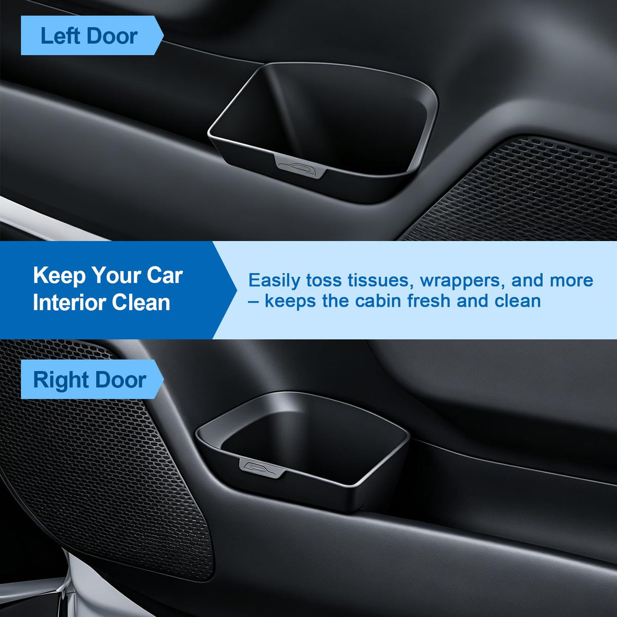 (2Pack) 2026 RAV4 Door Trash Can, for Toyota R AV4 (LE/SE/XLE Premium/Woodland/XSE/Limited/GR Sport),Durable &Waterproof Door Side Garbage Can Insert 2026 R AV4 Accessories (Left&Right)