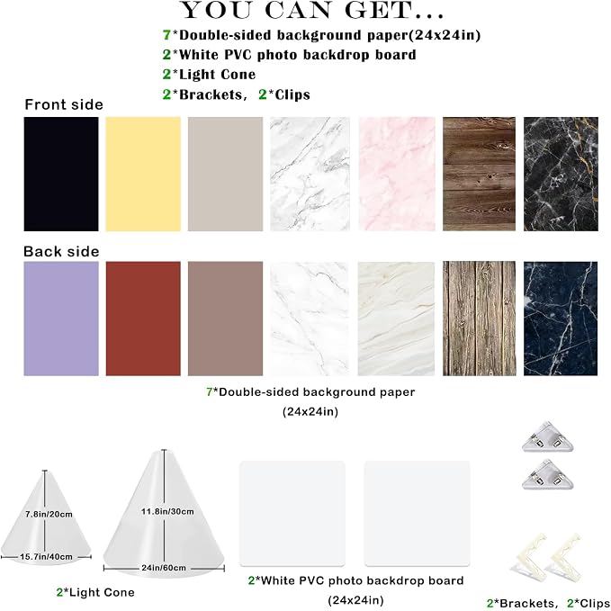 11PCS Large 24x24IN Photo Backdrops Board