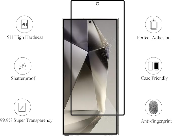 Ailun Glass Screen Protector for Galaxy S24 Ultra 3Pack + 3Pack Camera Lens