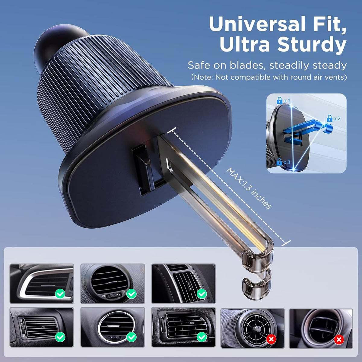 Miracase Car Phone Holder for Magsafe [Strong Magnets] Magnetic Phone Holders for Your Car, 360°Adjustable Air Vent Hands Free GPS Navigation Mount Cradle Fit iPhone 17-12 & All Smartphones, Black