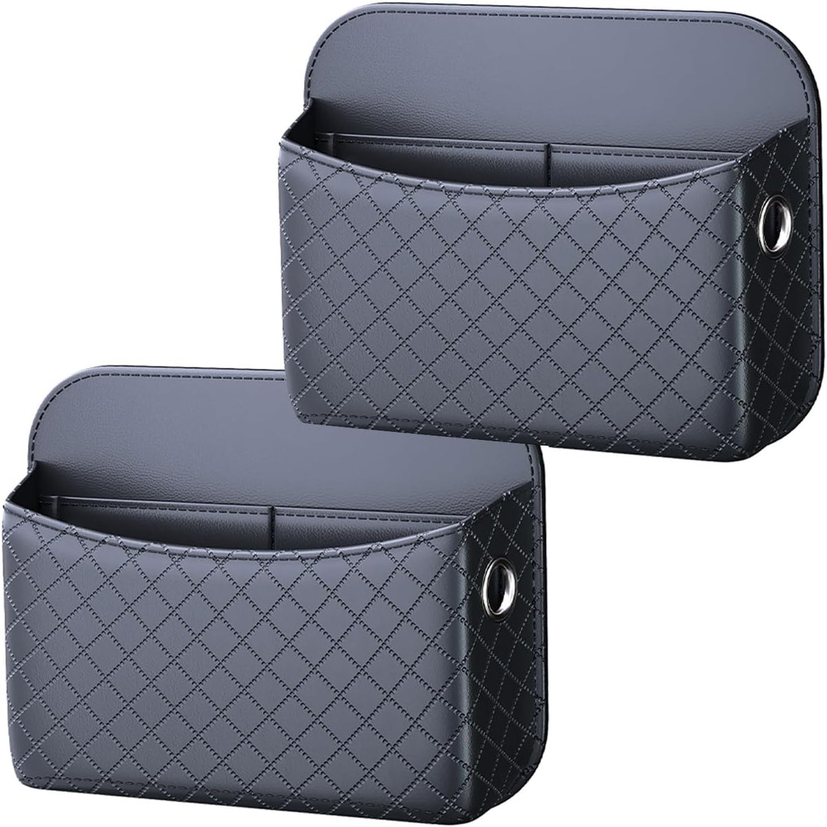 2 PCS Car Seat Side Storage Pocket Organizer Holder for Auto Door, Console, Vehicle Seat Gap Filler Tray Bag for Phone, Pen, Key, Sunglass, Invoice, Car Registration, Notepad, Card, USB Data Line