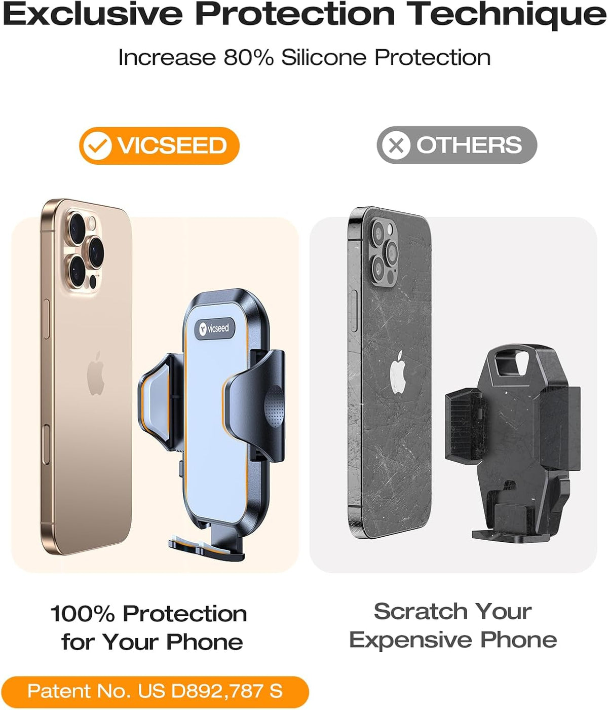 VICSEED Car Phone Holder with Metal CD Slot & Air Vent Clip [Secure Hold]