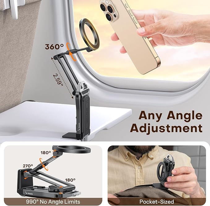 OMOTON TP02 360°Rotating for MagSafe Tripod, Aluminum Magnetic Phone Tripod for