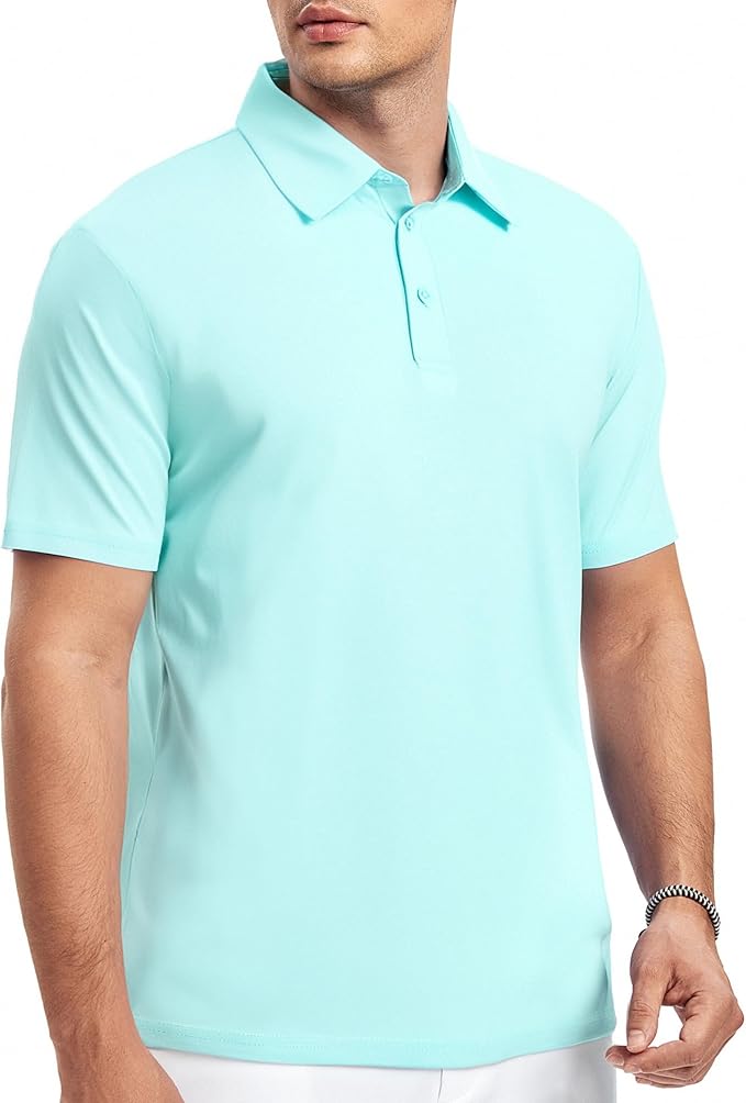 Alex Vando Mens Golf Shirt Moisture Wicking Quick-Dry Short Sleeve Casual Polo Shirts for Men
