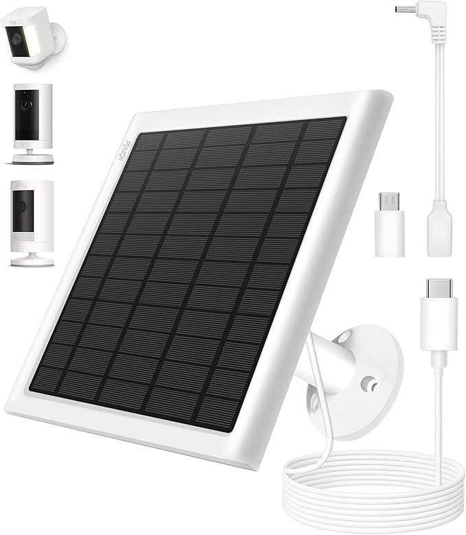 8W Solar Panel for Ring Camera, Solar Panel Charger Compatible