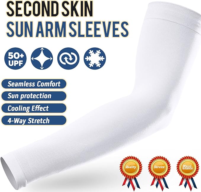 GOUNOD Sun Protection Cooling Arm Sleeves with Thumb Holes - Gardening Outdoors Sports Workouts Sunscreen Arm Sleeves