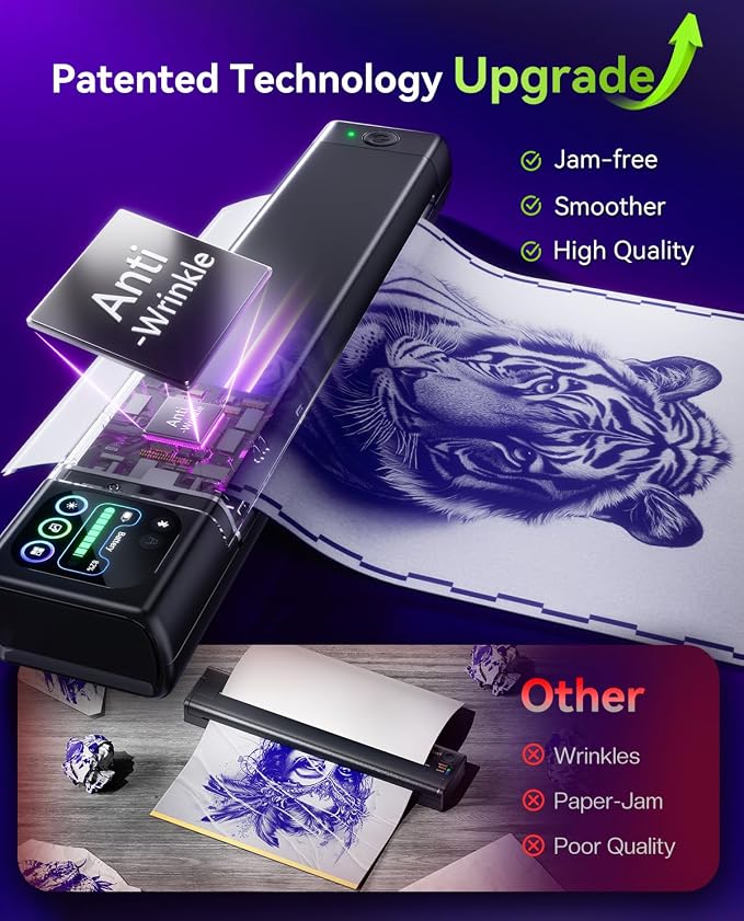 Phomemo M08F Plus Touchscreen Tattoo Stencil Printer, Compatible