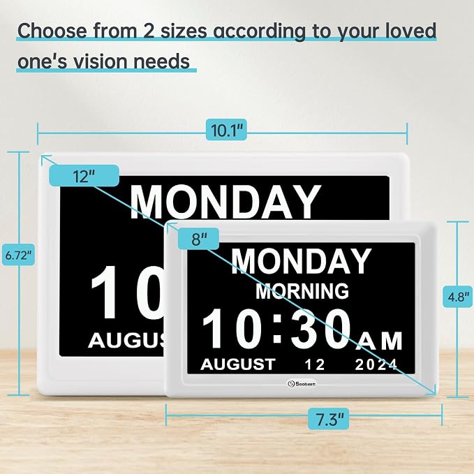 Soobest 12” Dementia Digital Clock