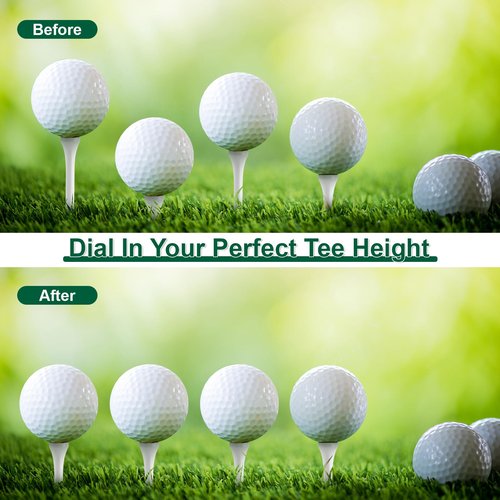 Beauyist Adjustable Golf Tee Height Tool, Aluminum Golf Tee Height Setter with Precise Scale, Outdoor Golf Training Aid for Consistent Swings