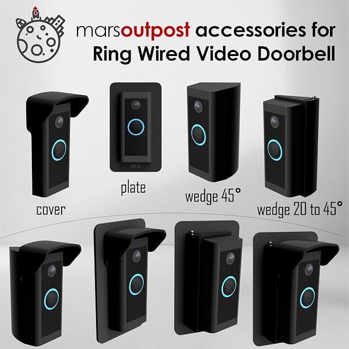 No Drill Rain Cover for Video Doorbell Wired Hood Anti-Glare Protection Weather