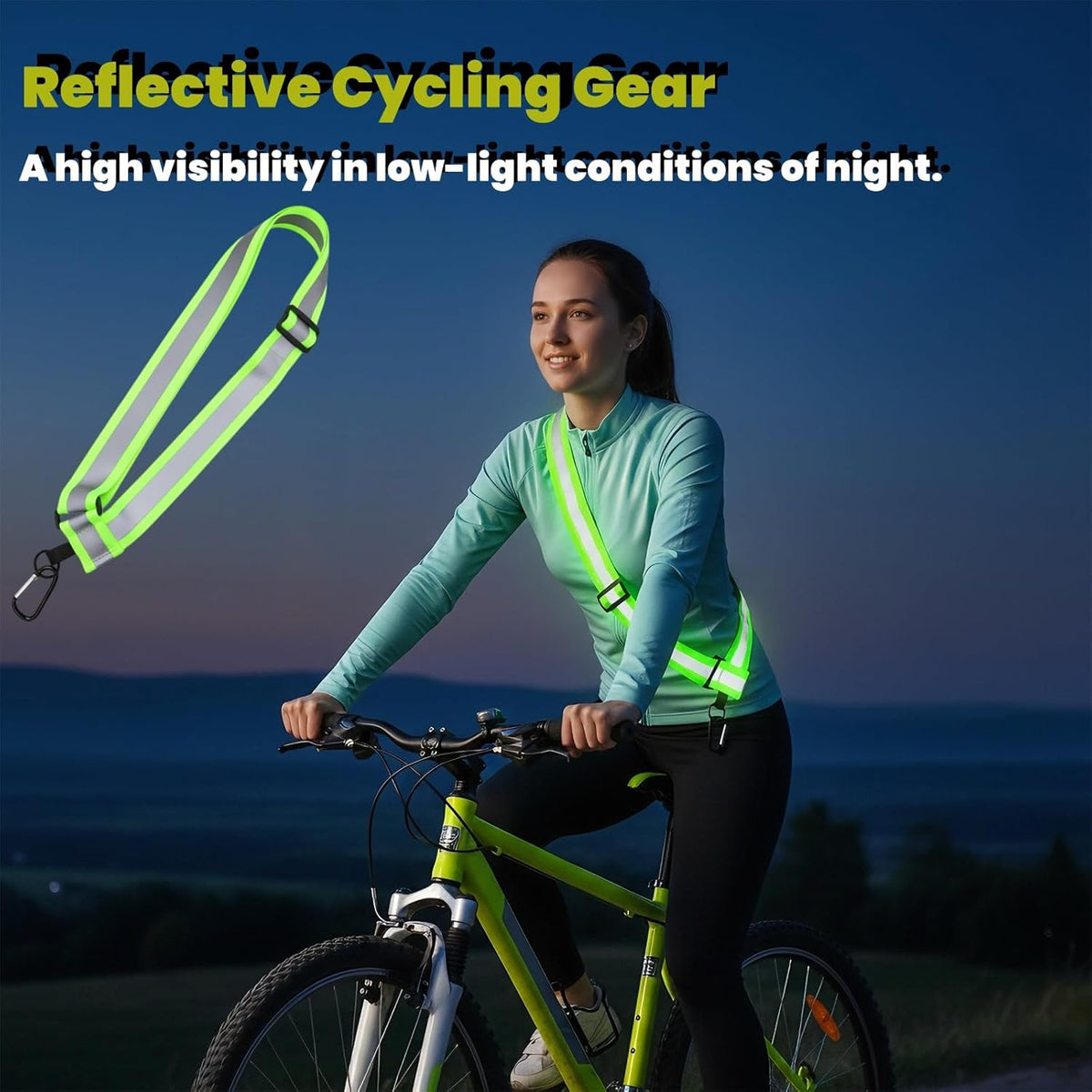 Tlence 10 Pack Reflective Sashes - High Visibility Running Belts for Night Safety | Adjustable Straps for Men & Women