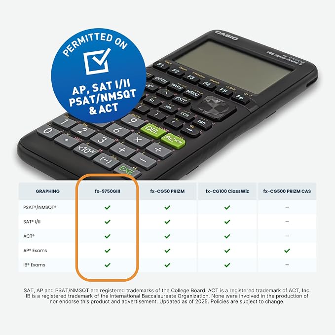 Casio fx-9750GIII Graphing Calculator | Natural Textbook Display | Python