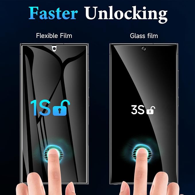 LYWHL for Samsung Galaxy S24 Ultra Privacy Screen Protector, Fingerprint Unlock