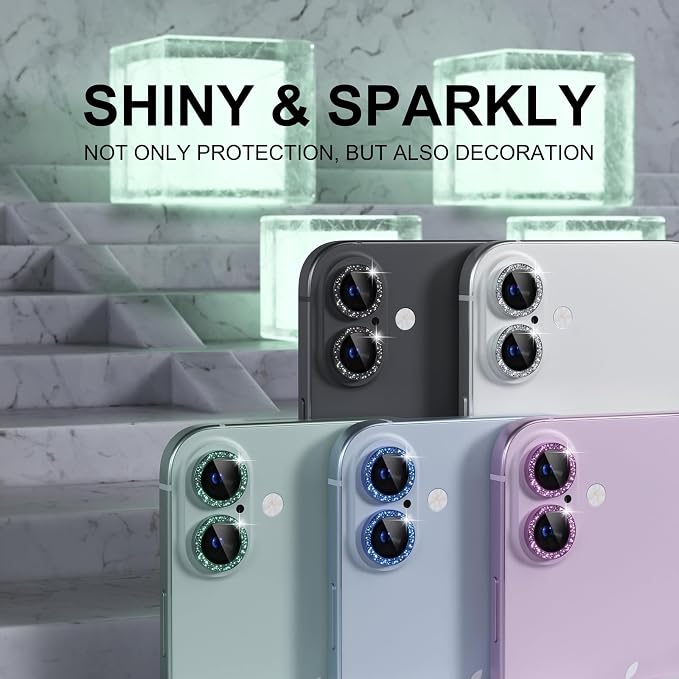 Choiche Compatible for iPhone 16 /iPhone 16 Plus Camera Lens Protector Bling