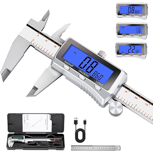 HARDELL Digital Caliper, Rechargeable Caliper Measuring Tool