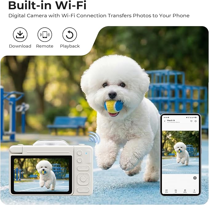 4K Digital Camera for Photography, 2026 Latest 64MP Autofocus WiFi Vlogging