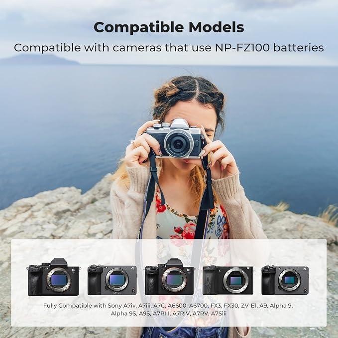K&F CONCEPT 2600mAh NP-FZ100 Battery, Alpha 9, Alpha 9S, A7Siii Cameras