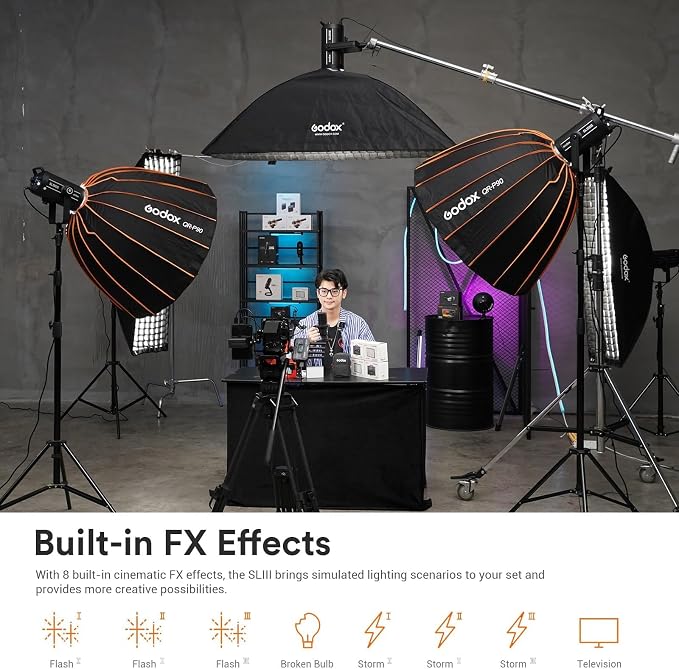 Godox SL150III 160W LED Video Light, 600Lux SL150W LED Continuous Light