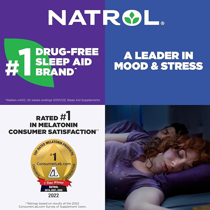 Natrol Melatonin 10mg Tablets, Advanced Sleep Dietary Supplement for Restful Sleep, 100 Melatonin Time Release Tablets, 100 Servings