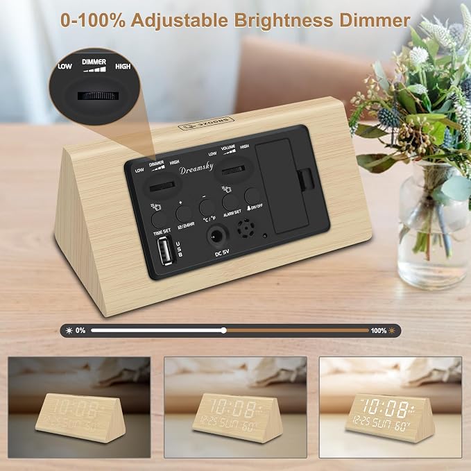 DreamSky Digital Alarm Clocks for Bedrooms
