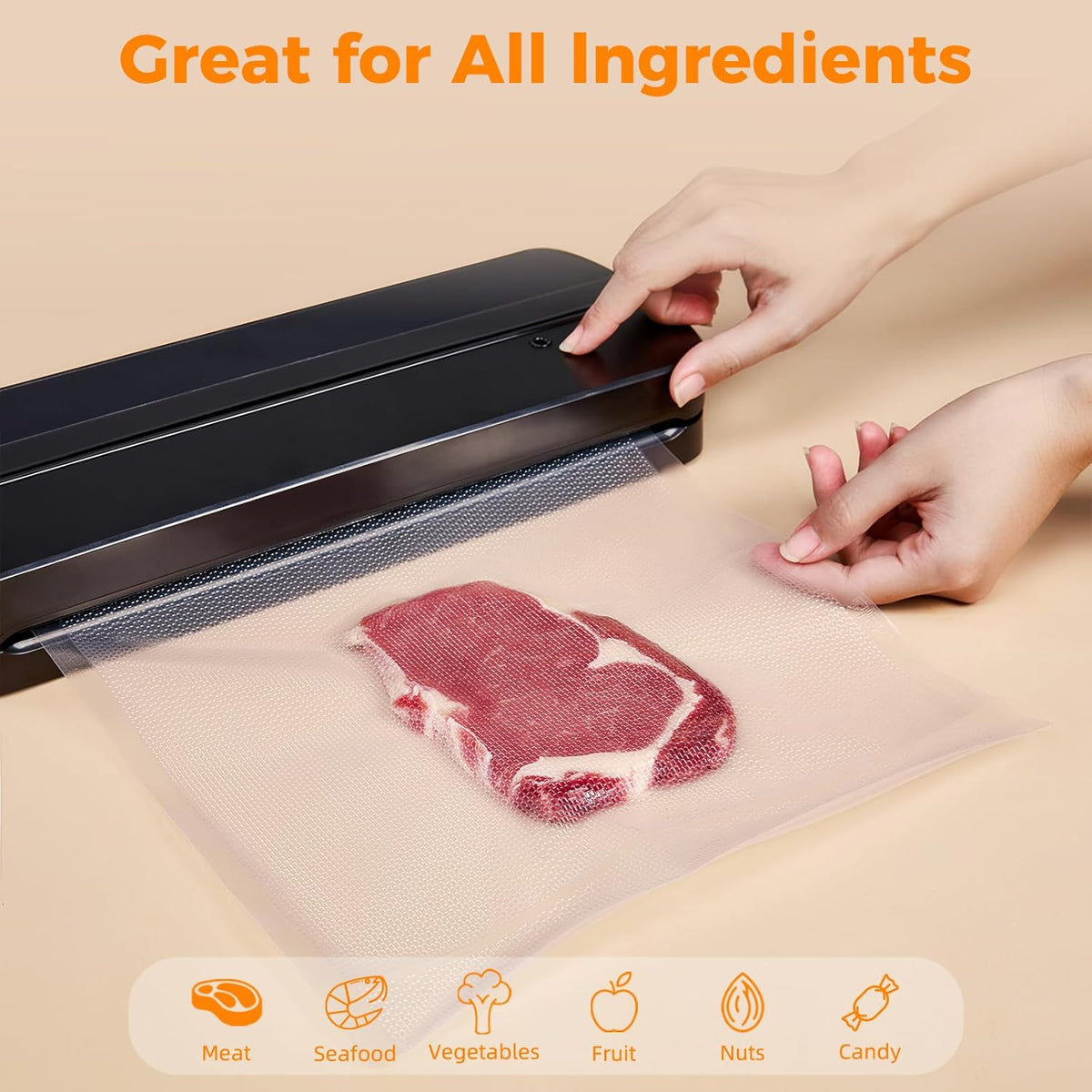 Wevac Vacuum Sealer Bags - Heavy Duty BPA-Free Rolls for Food Saver | 8x50 & 11x50 Sizes, 2-Pack