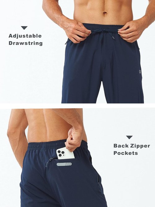 NORTHYARD Men's Athletic Joggers - Lightweight Running Pants with Zipper Pockets | Perfect for Gym & Casual Wear