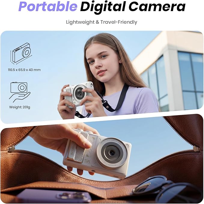 5K Digital Camera for Photography, 2026 Latest 80MP Autofocus WiFi Vlogging