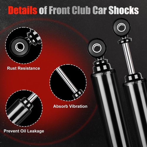 Club Car Front Shocks Golf Cart Shock Absorbers for Club Car DS G&E 1981-2011, Precedent G&E 2004 up, Tempo 2018 up, OEM 1010991, 1014235, 102588601, 2 Pack