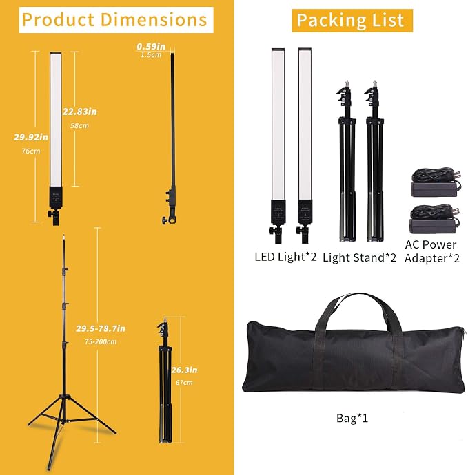 36w 3200K-5500K Dimmable LED Photography Light Adjustable Photography Studio