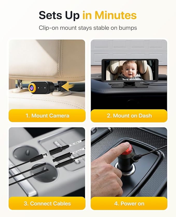 Luckview BM5 MAX Dual Baby Car Camera, 1080P HD
