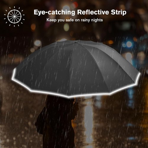 G4Free 42-Inch Eco Windproof Folding Umbrella - Durable Double Canopy for Rain & Sun | Auto Open/Close