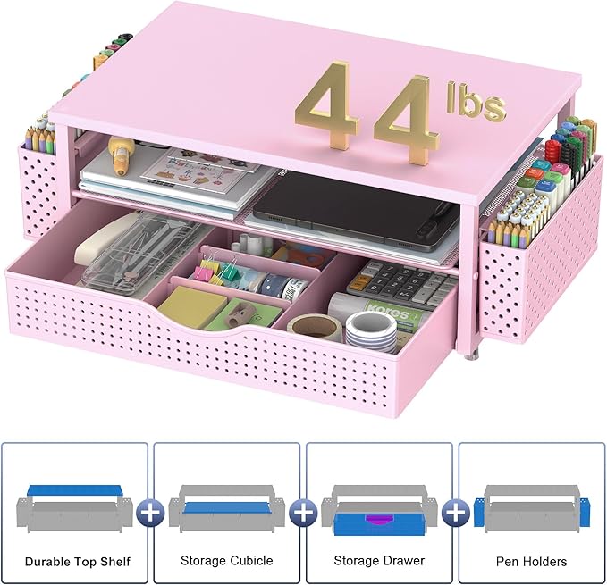 Spacrea Desk Organizer and Accessories, Computer Monitor Stand Riser