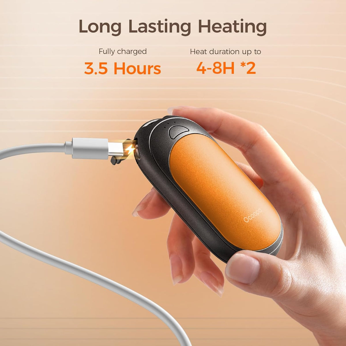 OCOOPA Rechargeable Magnetic Hand Warmers - 2 Pack with 3 Heat Settings, Pocket-Sized, Lasts Up to 8 Hours | Ideal for Outdoor Activities and Gifts
