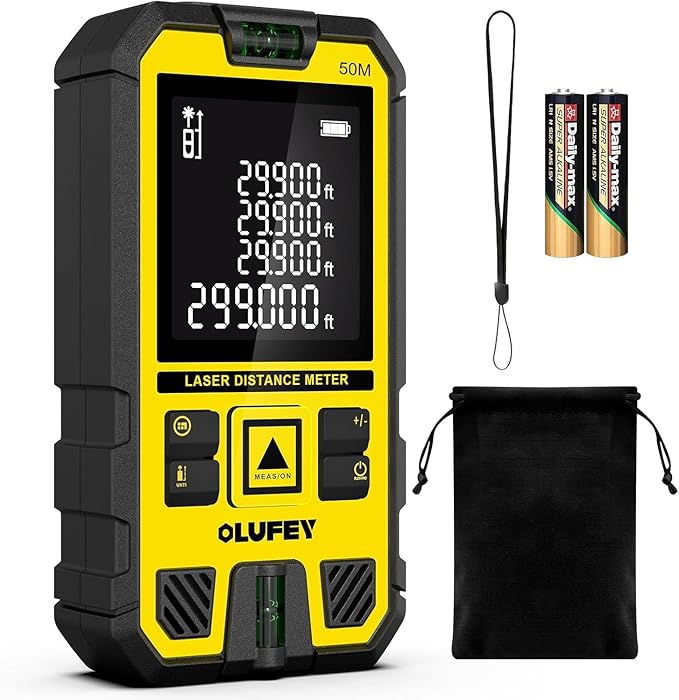 Laser Measure, Laser Distance Meter Device IP54 Portable Digital Measure Tool