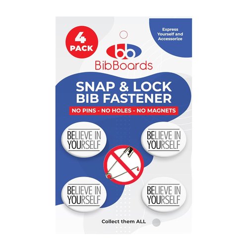 bibSNAPS Race Bib Clips - Secure Fasteners for Running, Marathon & Cycling | Easy Snap & Lock (4pcs)