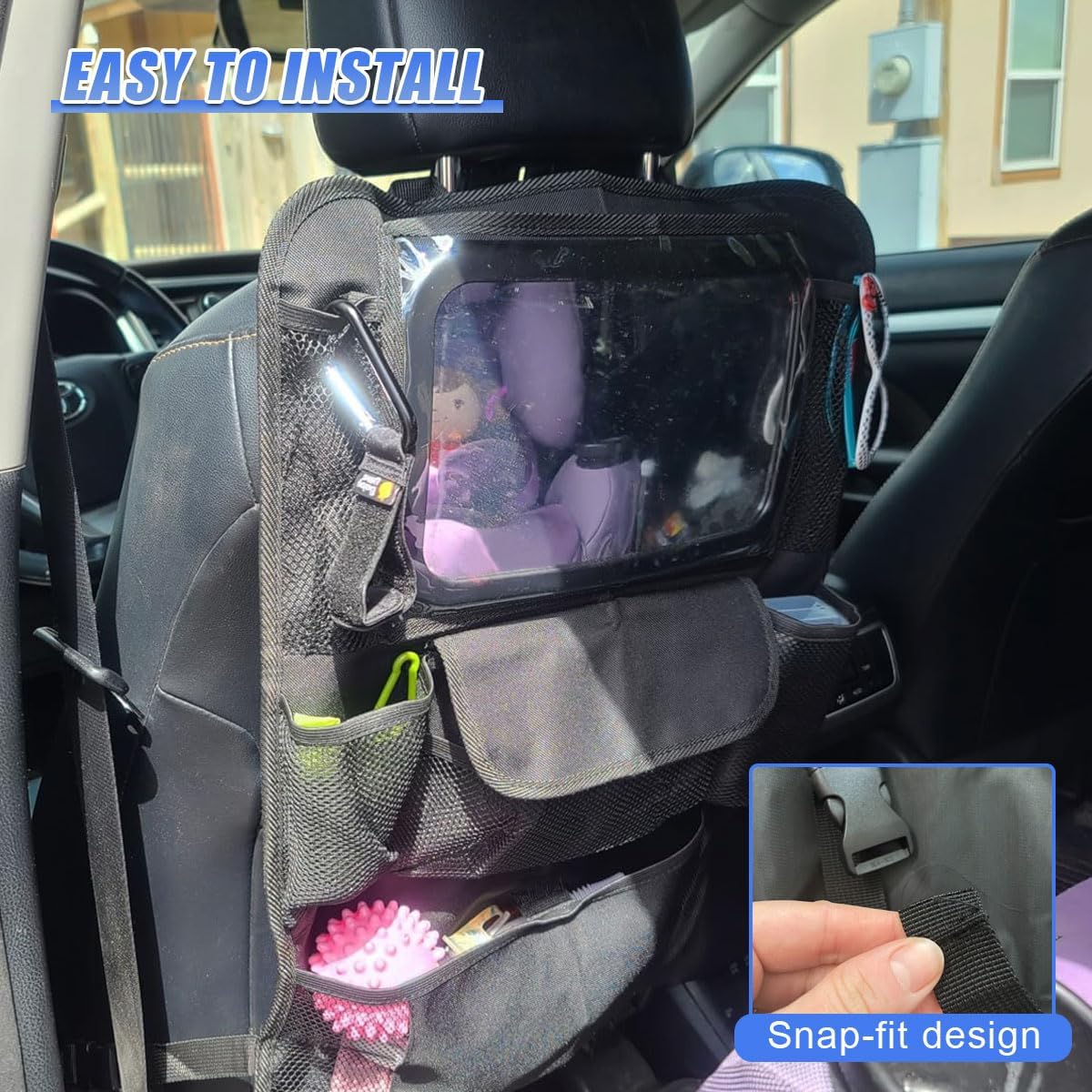 Car Backseat Organizer, with 12" Touch Screen Tablet Holder (2PCS)