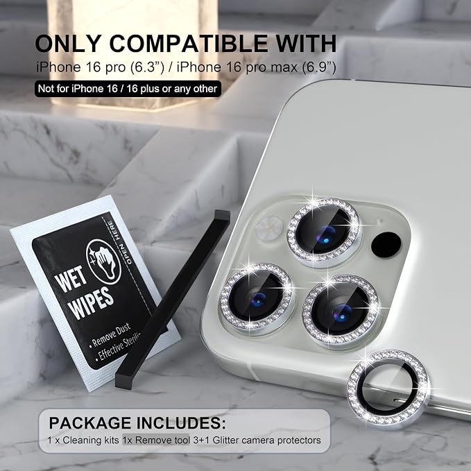 Choiche Compatible for iPhone 16 Pro/iPhone 16 Pro Max Camera Lens Protector