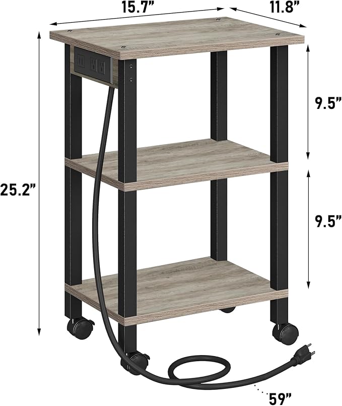 TUTOTAK 3 Tier Printer Stand, Rolling Printer Cart