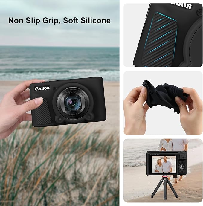 Canboc Case for Canon PowerShot SX740/SX730, Hard Carrying Case + Soft Silicone