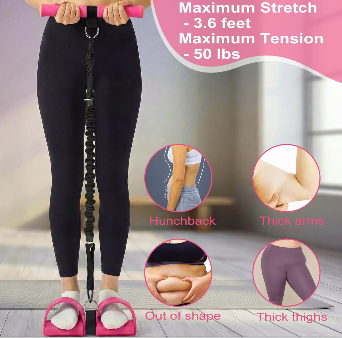 Skiennix Upgraded Pedal Resistance Band - Durable Exercise Tool with Anti-Slip Footrest for Core & Arms