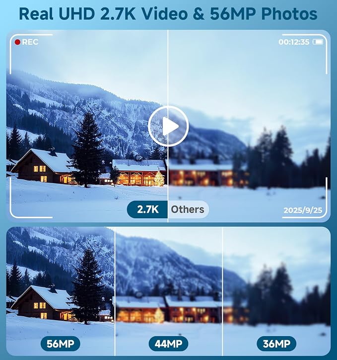 Digital Camera, 2026 Upgraded 56MP Dual Screens Camera