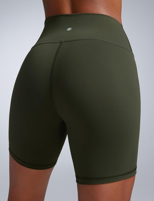 CRZ YOGA Biker Shorts - High Waisted 6'' Athletic Shorts for Gym, Yoga & Running | Tummy Control