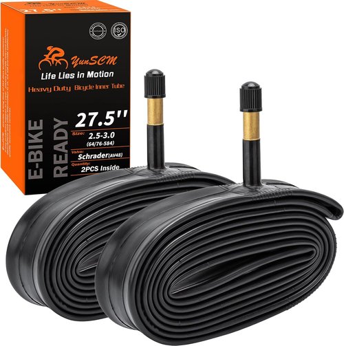 Heavy Duty Bike Tire Tubes by [Brand Name] - 27.5" AV48MM Schrader Valve | Compatible with MTB & Gravel Bikes
