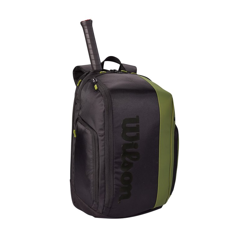 Wilson Blade V8 Super Tour Tennis Backpack - Green/Black, Holds up to 2 Rackets