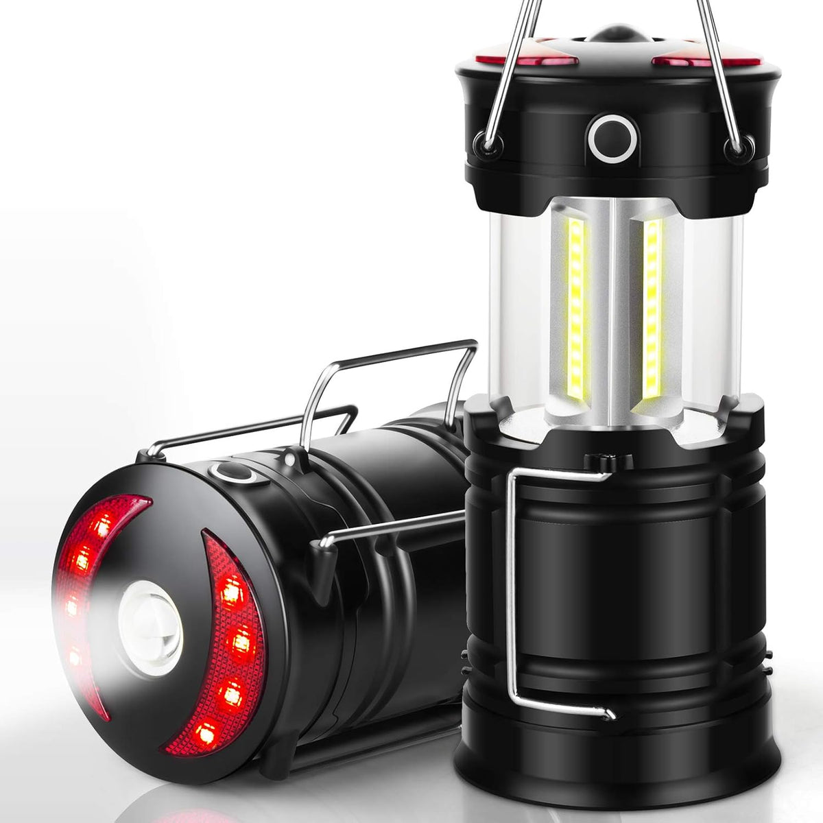 Skiennix 2-Pack Camping Lanterns - USB Rechargeable & Battery Powered LED Lights | Versatile for Hiking, Emergencies