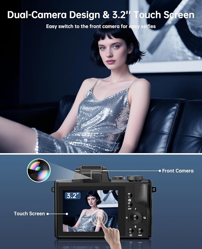 XNSIAKXA 8K Digital Cameras for Photography Autofocus 88MP WiFi Professional