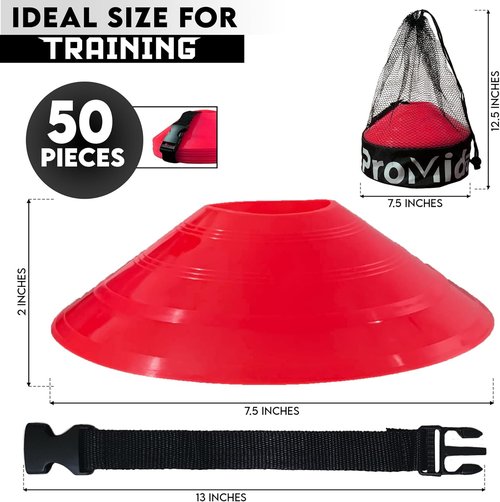 Disc Soccer Cones - Flexible Training Cones for Kids | 200, 100, 50 Pack for Soccer, Basketball & Football Drills